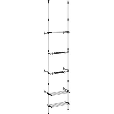 vidaXL Telescopic Garden Rack with 3 Shelves Silver Aluminium - Garden Shelf vidaXL Telescopic Garden Rack with 3 Shelves Silver Aluminium - Garden Shelf