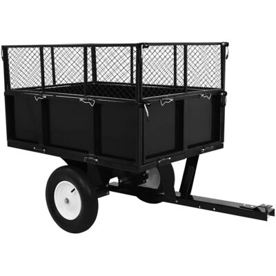vidaXL Tipping Trailer for Lawn Mower 300 kg Load Garden Trolley Cart Truck vidaXL Tipping Trailer for Lawn Mower 300 kg Load Garden Trolley Cart Truck