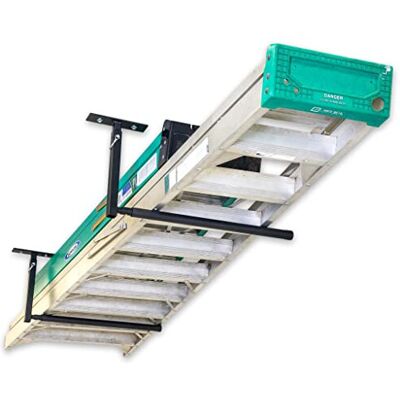 StoreYourBoard Adjustable Ladder Ceiling Rack, Garage Storage Mount, Folding Lad StoreYourBoard Adjustable Ladder Ceiling Rack, Garage Storage Mount, Folding Lad