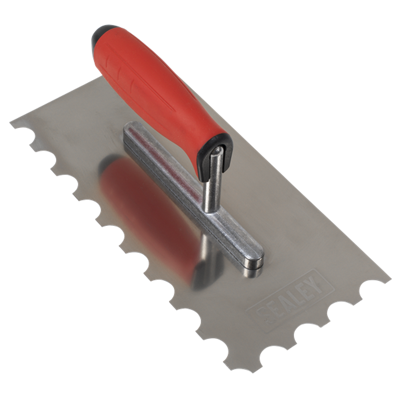 Sealey Stainless Steel 270mm Semi-circle Tooth Trowel Rubber Handle Aluminium Foot Sealey Stainless Steel 270mm Semi-circle Tooth Trowel Rubber Handle Aluminium Foot