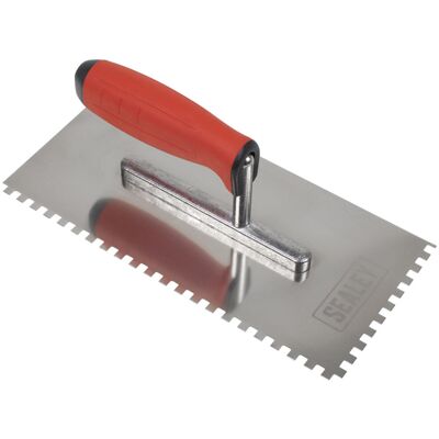 Sealey T7806 Stainless Steel 6mm Notched Trowel with Rubber Handle 270mm Sealey T7806 Stainless Steel 6mm Notched Trowel with Rubber Handle 270mm