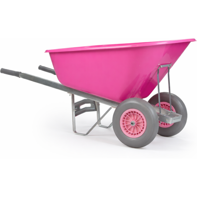 KCT - Barrow 200L XL - Pink Tyres - Twin Wheel - Wheelbarrow KCT - Barrow 200L XL - Pink Tyres - Twin Wheel - Wheelbarrow