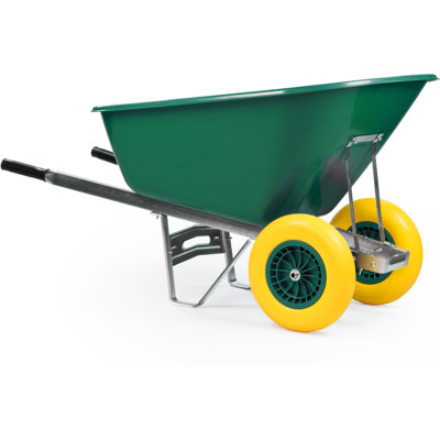 KCT - 200L XL Twin Wheel - Green - Garden - Wheelbarrow KCT - 200L XL Twin Wheel - Green - Garden - Wheelbarrow