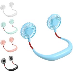 GreenZech (White) DC 5V 1A Neck Hanging Fan Dual Head Cooling Mini Fan USB Rechargeable Ca GreenZech (White) DC 5V 1A Neck Hanging Fan Dual Head Cooling Mini Fan USB Rechargeable Ca
