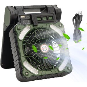 Unbranded (Army Green) Solar Fan Solar Panel Powered Fan,With LED Lantern Timer 4 Speed Unbranded (Army Green) Solar Fan Solar Panel Powered Fan,With LED Lantern Timer 4 Speed