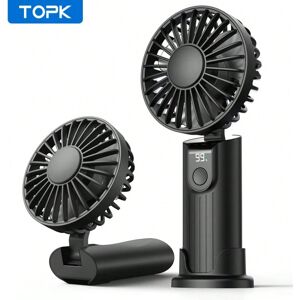 Gaatpot (Black 2400mah) TOPK 5000mAh Mini Portable Fan USB Rechargeable Hand Held Fan,Sm Gaatpot (Black 2400mah) TOPK 5000mAh Mini Portable Fan USB Rechargeable Hand Held Fan,Sm