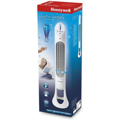 REFURBISHED Honeywell QuietSet Tower Fan with Remote Control White REFURBISHED Honeywell QuietSet Tower Fan with Remote Control White