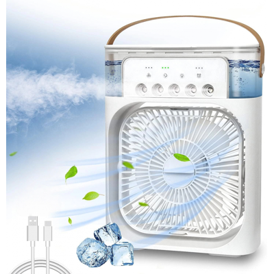 Unbranded Portable Air Conditioner Fan, Mini Evaporative Air Cooler with 7 Colors LED Ligh Unbranded Portable Air Conditioner Fan, Mini Evaporative Air Cooler with 7 Colors LED Ligh