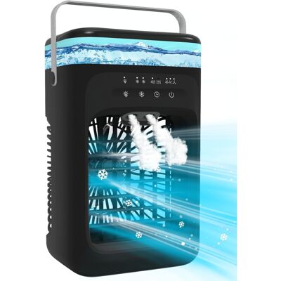 Omeyo Portable Air Cooler, Mini Mobile Air Conditioner, RGB 7 LED Light, Timed f Omeyo Portable Air Cooler, Mini Mobile Air Conditioner, RGB 7 LED Light, Timed f