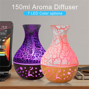 Torribaly Wood Grain Aroma Diffuser 7 LED Color Humidifier 150ml Capacity Ultrasonic Air U Torribaly Wood Grain Aroma Diffuser 7 LED Color Humidifier 150ml Capacity Ultrasonic Air U