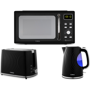 Tower Sonar Black Kettle 2 Slice Toaster & 800W 20L Digital Microwave Tower Sonar Black Kettle 2 Slice Toaster & 800W 20L Digital Microwave