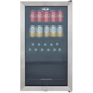 Cookology CBC98SS 98L Under Counter Drinks Fridge, Adjustable Temp, LED Light, E Cookology CBC98SS 98L Under Counter Drinks Fridge, Adjustable Temp, LED Light, E