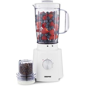 (White) GEEPAS 2-in-1 Food Jug Blender 1.6L Juice Jar & 100G Mini Coffee Spice (White) GEEPAS 2-in-1 Food Jug Blender 1.6L Juice Jar & 100G Mini Coffee Spice