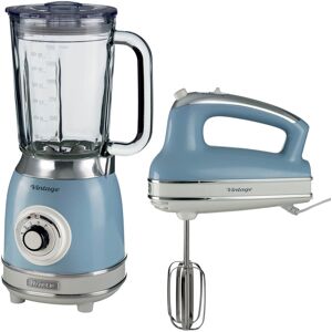 Ariete Retro Style Hand Whisk & Jug Blender Set, Vintage Design, Blue Ariete Retro Style Hand Whisk & Jug Blender Set, Vintage Design, Blue