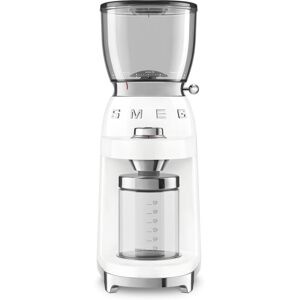 Smeg CGF01WHUK 50's Retro Style Aesthetic Coffee Grinder, White Smeg CGF01WHUK 50's Retro Style Aesthetic Coffee Grinder, White