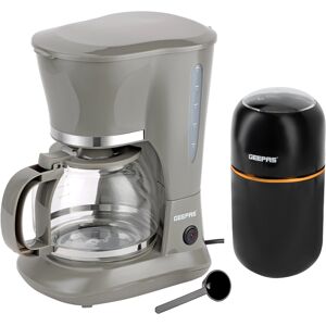 (Grey & Black) Geepas Coffee Machine & Coffee Grinder Combo Set (Grey & Black) Geepas Coffee Machine & Coffee Grinder Combo Set