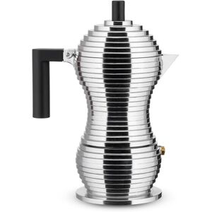 Alessi MDL02/3 B Pulcina Espresso coffee maker in cast aluminium. Handle and kno Alessi MDL02/3 B Pulcina Espresso coffee maker in cast aluminium. Handle and kno