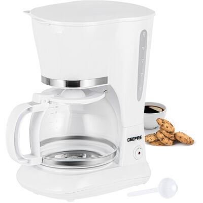 Geepas - 1.5L Filter Coffee Maker - White - Coffee Maker Geepas - 1.5L Filter Coffee Maker - White - Coffee Maker