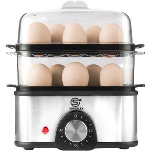 SUPERLEX Electric Egg Cooker 500W Stainless Steel Boiler for 16 eggs SUPERLEX Electric Egg Cooker 500W Stainless Steel Boiler for 16 eggs
