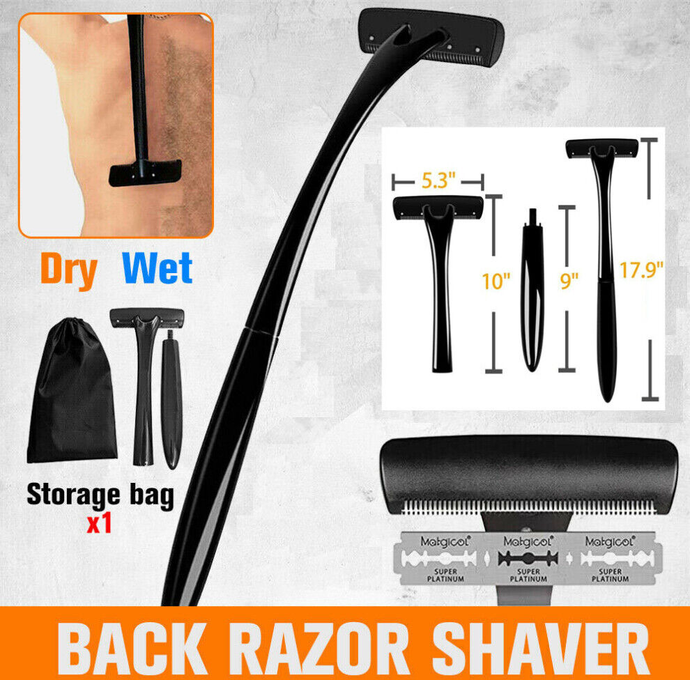 Unbranded 18in Back Hair Removal Body Shaver Ergonomic Handle Shave Wet/Dry