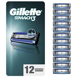 Gillette Mach3 Razor Blades Men, Pack of 12 Razor Blade Refills with Precision Trimmer, P Gillette Mach3 Razor Blades Men, Pack of 12 Razor Blade Refills with Precision Trimmer, P