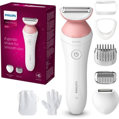 Philips Lady Shaver Series 6000 Wireless Razor with 6 Accessories Body Exfoliati Philips Lady Shaver Series 6000 Wireless Razor with 6 Accessories Body Exfoliati
