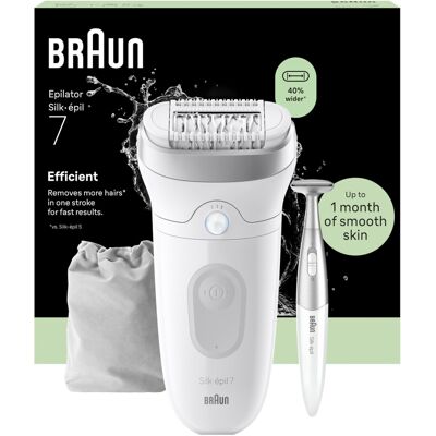 Braun Silk·épil 7 Epilator for Women, 7-210, White/Flamingo - Wide Head for Easy Braun Silk·épil 7 Epilator for Women, 7-210, White/Flamingo - Wide Head for Easy