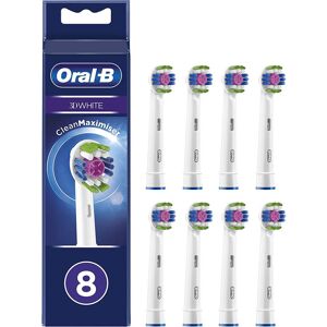 Oral-B 3D White Replacement Heads with Cleanmaximiser Technology - Pack of 8 Oral-B 3D White Replacement Heads with Cleanmaximiser Technology - Pack of 8