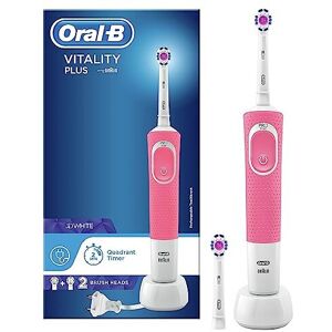 Oral-B Vitality Plus Electric Toothbrush, 1 Handle, 2 3D White Toothbrush Heads, Oral-B Vitality Plus Electric Toothbrush, 1 Handle, 2 3D White Toothbrush Heads,