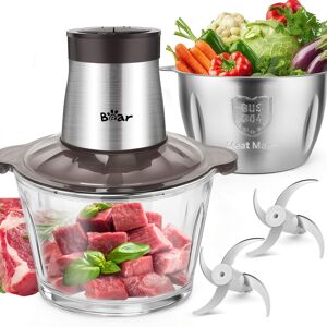 Bear 2L+1.8L 600W Electric Food Processors & Chopper with Glass Container and 30 Bear 2L+1.8L 600W Electric Food Processors & Chopper with Glass Container and 30