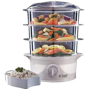 Russell Hobbs 21140 3-Tier Food Steamer, 800 W, 9 Litre, White Russell Hobbs 21140 3-Tier Food Steamer, 800 W, 9 Litre, White