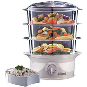 Russell Hobbs 21140 3-Tier Food Steamer, 800 W, 9 Litre, White Russell Hobbs 21140 3-Tier Food Steamer, 800 W, 9 Litre, White