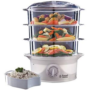 Russell Hobbs 21140 3-Tier Food Steamer, 800 W, 9 Litre, White Russell Hobbs 21140 3-Tier Food Steamer, 800 W, 9 Litre, White