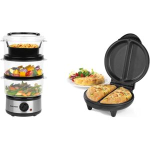 Salter 3-Tier Food Steamer, 7.5L & Omelette Maker, Non-Stick Salter 3-Tier Food Steamer, 7.5L & Omelette Maker, Non-Stick