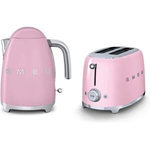 Smeg Pink 50s Style Kettle & 2-Slice Toaster Set - KLF03PKUK + TSF01PKUK EEJB114 Smeg Pink 50s Style Kettle & 2-Slice Toaster Set - KLF03PKUK + TSF01PKUK EEJB114