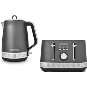 Morphy Richards Illumination Titanium Kettle & 4 Slice Toaster in Grey Morphy Richards Illumination Titanium Kettle & 4 Slice Toaster in Grey