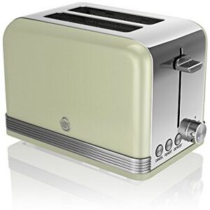Swan ST19010GN Retro Toaster - 2-Slice, Defrost/Reheat/Cancel, Cord S Swan ST19010GN Retro Toaster - 2-Slice, Defrost/Reheat/Cancel, Cord S