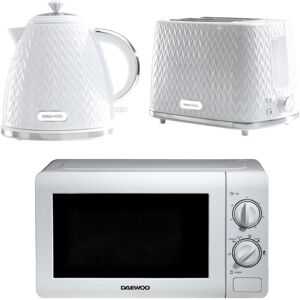 Daewoo Argyle Kettle Toaster and Microwave Set 800W 20L, 2 Slice, Jug White Daewoo Argyle Kettle Toaster and Microwave Set 800W 20L, 2 Slice, Jug White