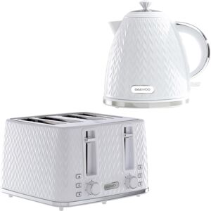 Daewoo Argyle 3000W Retro Matching Kettle & 4-Slice Toaster Set 6 Level Browning Daewoo Argyle 3000W Retro Matching Kettle & 4-Slice Toaster Set 6 Level Browning
