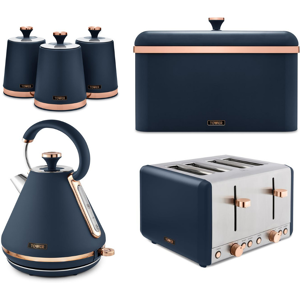 Tower Cavaletto Midnight Blue Kettle Toaster Bread Bin & Canisters Tower Cavaletto Midnight Blue Kettle Toaster Bread Bin & Canisters