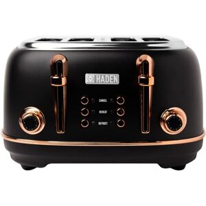 Haden Heritage Black Toaster 4 Slice - Adjustable Browning Control, Reheat and D Haden Heritage Black Toaster 4 Slice - Adjustable Browning Control, Reheat and D