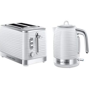 Russell Hobbs 24370 Inspire High Gloss Plastic Two Slice Toaster, White with Ket Russell Hobbs 24370 Inspire High Gloss Plastic Two Slice Toaster, White with Ket