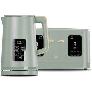 Cello Overture Sage Green 4 Slot Toaster & Kettle Cello Overture Sage Green 4 Slot Toaster & Kettle