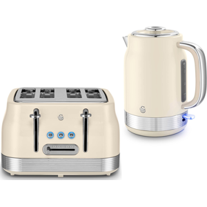 Swan Retro Revive Chantilly Cream Jug Kettle & 4 Slice Toaster Set Swan Retro Revive Chantilly Cream Jug Kettle & 4 Slice Toaster Set
