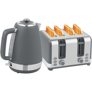 HOMCOM 1.7L 3000W Quick Boil Kettle and 4 Slice Toaster Set Crumb Tray Grey HOMCOM 1.7L 3000W Quick Boil Kettle and 4 Slice Toaster Set Crumb Tray Grey