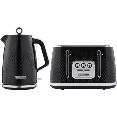 Swan Elegance Kitchen Set, 1.7L Kettle & 4 Slice Toaster, Black, SK14016BLK & ST Swan Elegance Kitchen Set, 1.7L Kettle & 4 Slice Toaster, Black, SK14016BLK & ST
