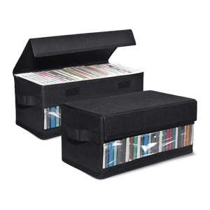 Saudism 2pack CD Storage Boxes,CD Case Storage, Container Holds 32 CDs in Full Jewel Cas Saudism 2pack CD Storage Boxes,CD Case Storage, Container Holds 32 CDs in Full Jewel Cas