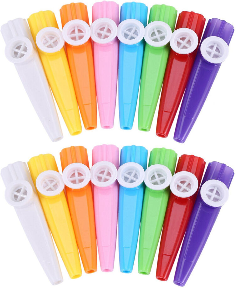 Spactz 48 Pieces Plastic Kazoos 8 Colorful Musical Instrument, Good for Guitar, Ukulele