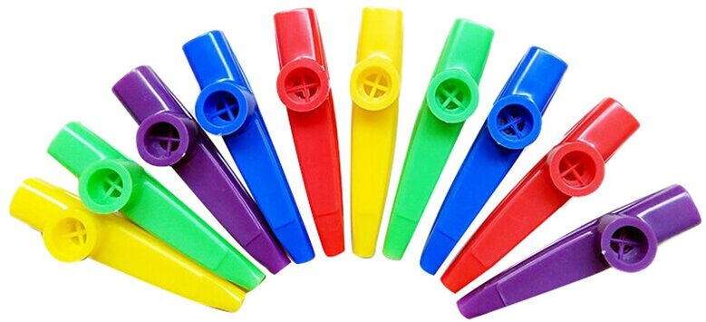 Exogio Plastic Kazoos Musical Instruments with Flute Diaphragms for Gift, Prize and Par