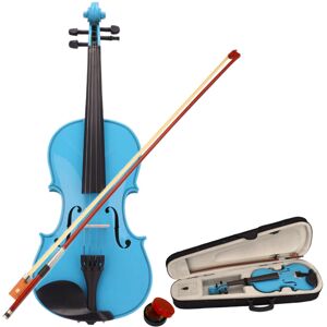 Unbranded 4/4 Full Size Acoustic Violin Set with Case Bow Rosin Bridge Blue Unbranded 4/4 Full Size Acoustic Violin Set with Case Bow Rosin Bridge Blue
